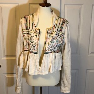 Anthropologie Lilka Valle Embroidered Cardigan